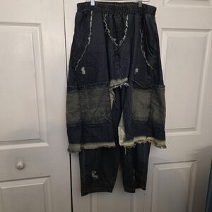 Distressed Black Denim Pants